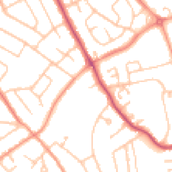 Daytime road noise heatmap for WV11 1LF