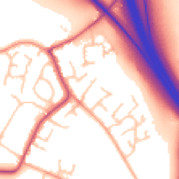 Daytime road noise heatmap for WV11 2BR