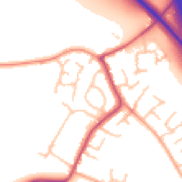 Daytime road noise heatmap for WV11 2DD