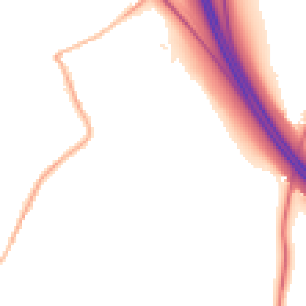 Night-time road noise heatmap for WV11 2DT