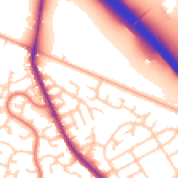 Daytime road noise heatmap for WV11 2ED