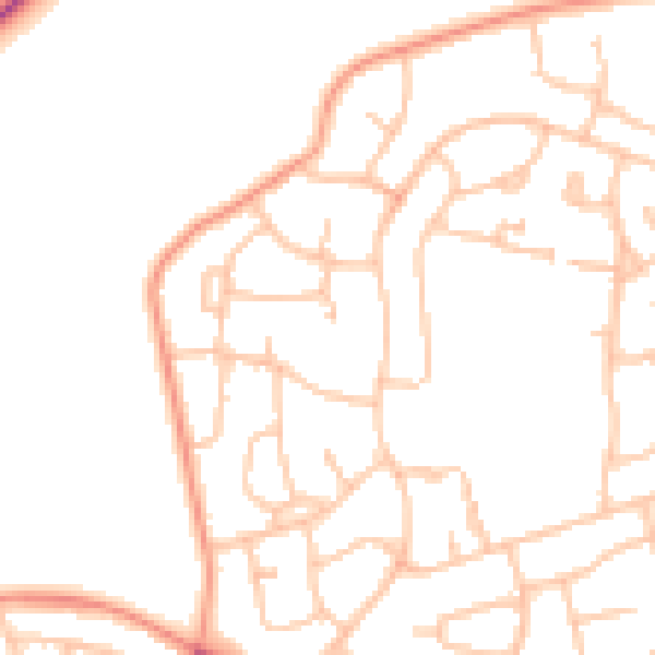 Daytime road noise heatmap for WV11 2LL