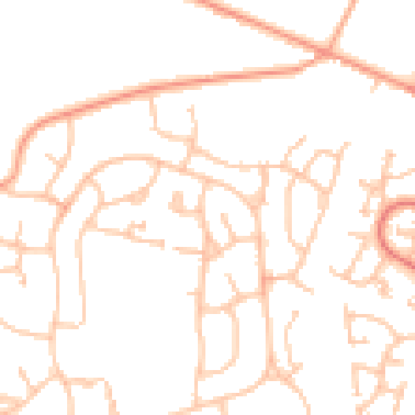 Daytime road noise heatmap for WV11 2NG