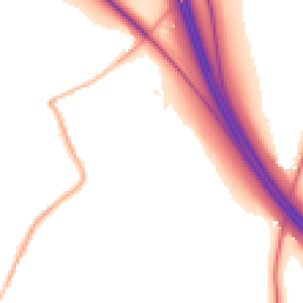 Night-time road noise heatmap for WV11 2SJ