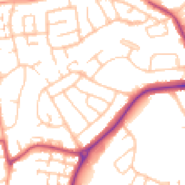 Daytime road noise heatmap for WV11 3BZ
