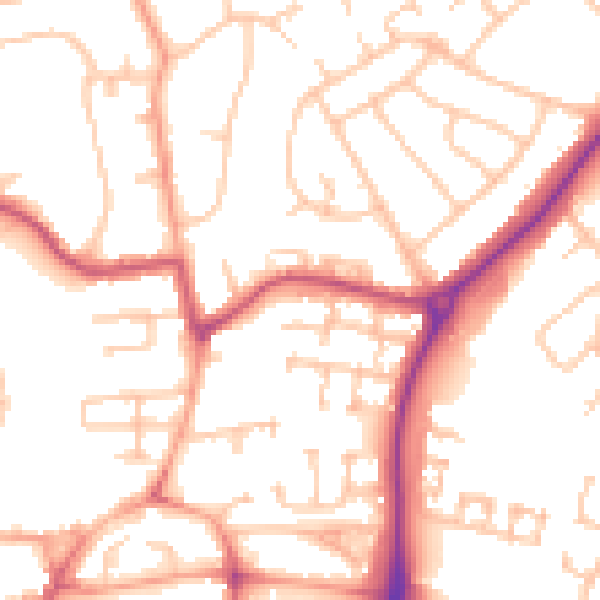 Daytime road noise heatmap for WV11 3JD