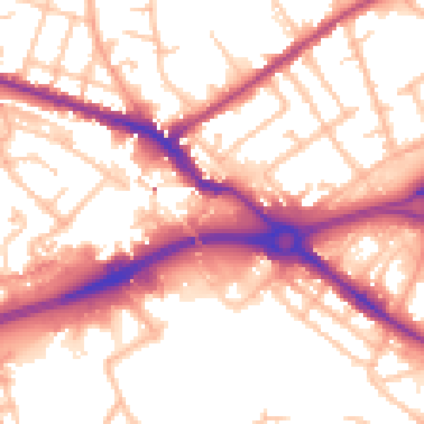 Daytime road noise heatmap for WV14 0AD