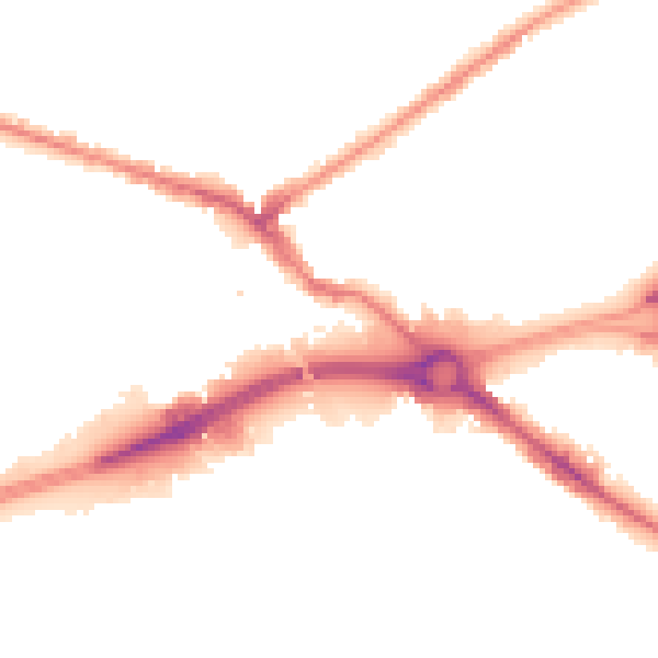 Night-time road noise heatmap for WV14 0AD