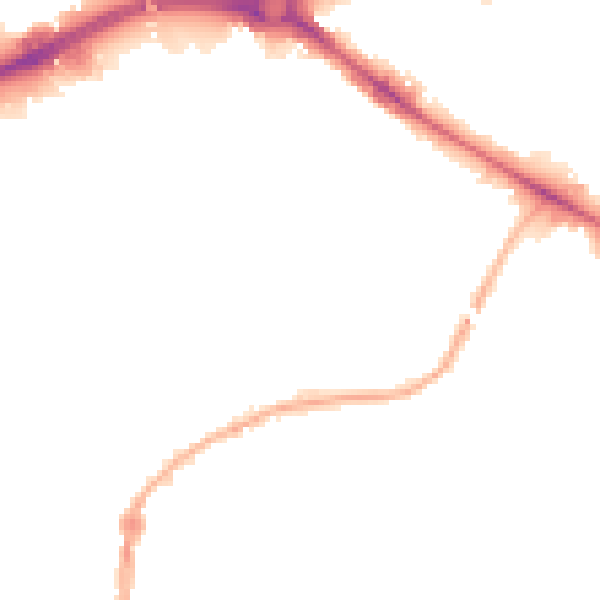 Night-time road noise heatmap for WV14 0AF