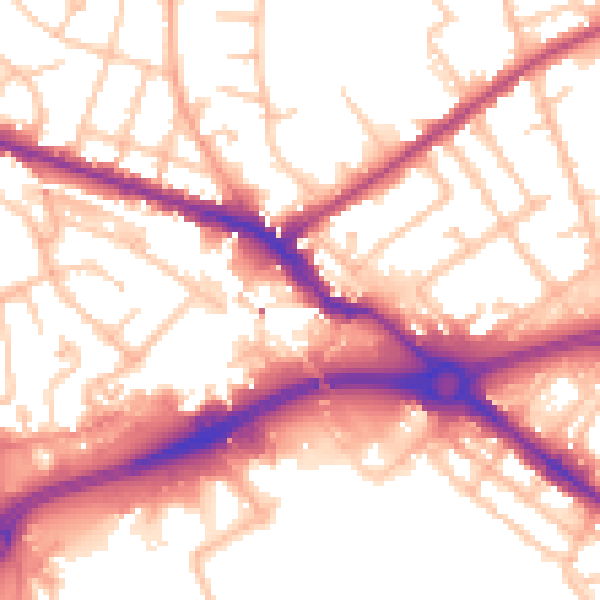 Daytime road noise heatmap for WV14 0AH