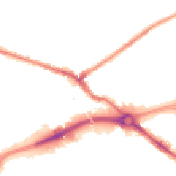 Night-time road noise heatmap for WV14 0AJ