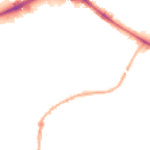 Night-time road noise heatmap for WV14 0AL