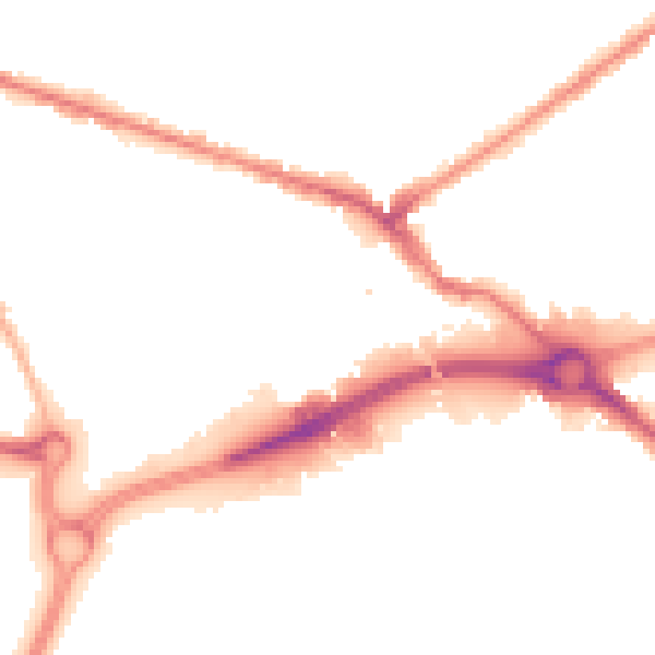 Night-time road noise heatmap for WV14 0AX