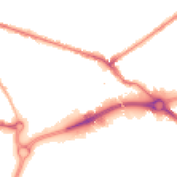 Night-time road noise heatmap for WV14 0BA