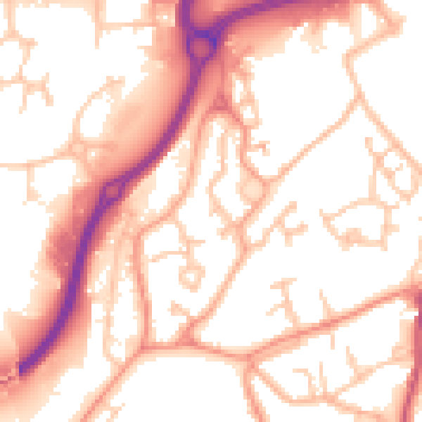 Daytime road noise heatmap for WV14 0BB