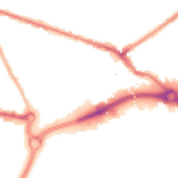 Night-time road noise heatmap for WV14 0BJ