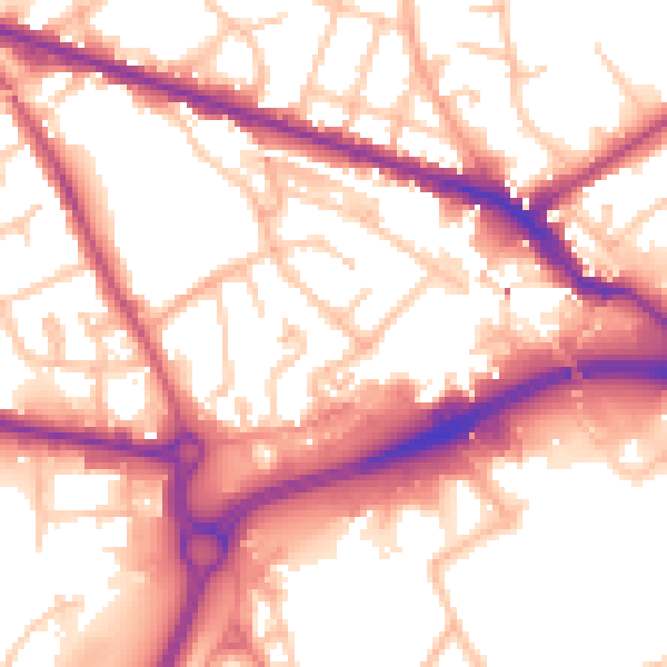 Daytime road noise heatmap for WV14 0BP