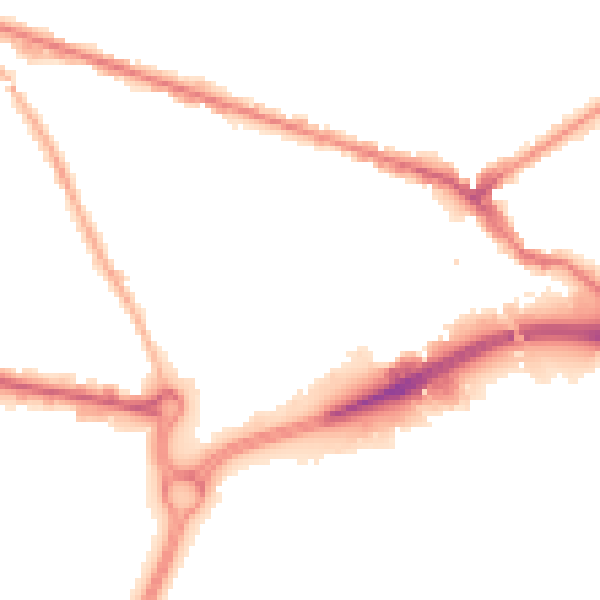 Night-time road noise heatmap for WV14 0BP