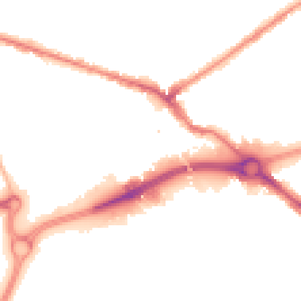 Night-time road noise heatmap for WV14 0BQ