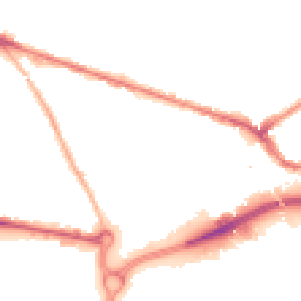 Night-time road noise heatmap for WV14 0BU