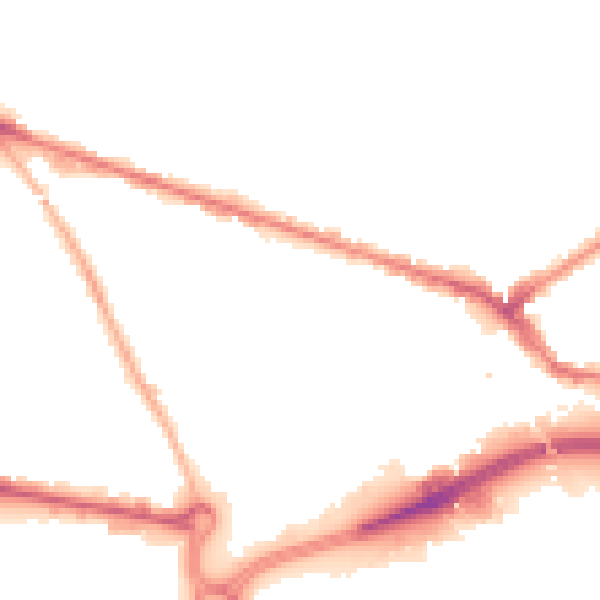 Night-time road noise heatmap for WV14 0DA