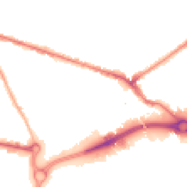Night-time road noise heatmap for WV14 0DF