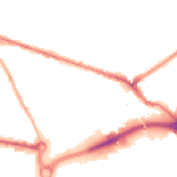 Night-time road noise heatmap for WV14 0DQ