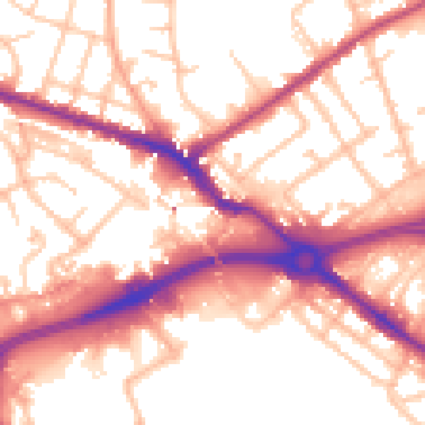 Daytime road noise heatmap for WV14 0EA