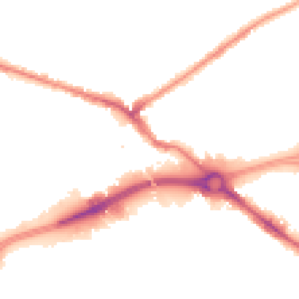 Night-time road noise heatmap for WV14 0EA