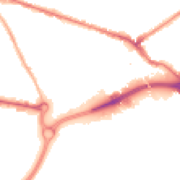 Night-time road noise heatmap for WV14 0EH