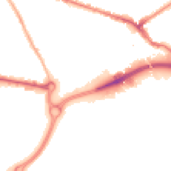 Night-time road noise heatmap for WV14 0FA