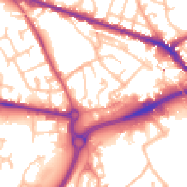 Daytime road noise heatmap for WV14 0HD