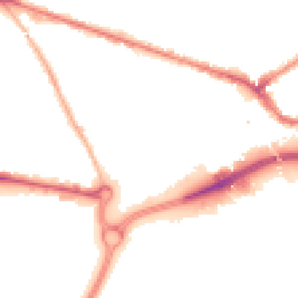 Night-time road noise heatmap for WV14 0HE