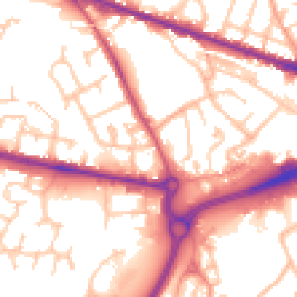 Daytime road noise heatmap for WV14 0HJ