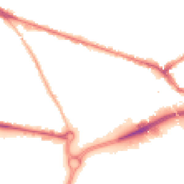 Night-time road noise heatmap for WV14 0HZ