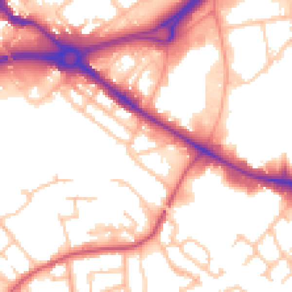 Daytime road noise heatmap for WV14 0PQ