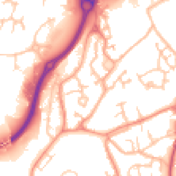 Daytime road noise heatmap for WV14 0RW