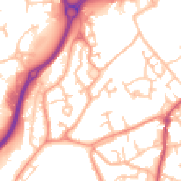 Daytime road noise heatmap for WV14 0SB