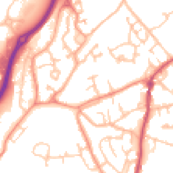 Daytime road noise heatmap for WV14 0SL