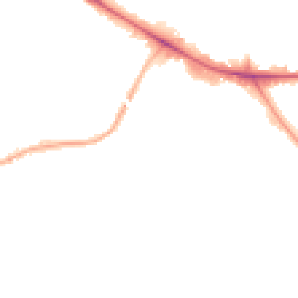 Night-time road noise heatmap for WV14 0TT