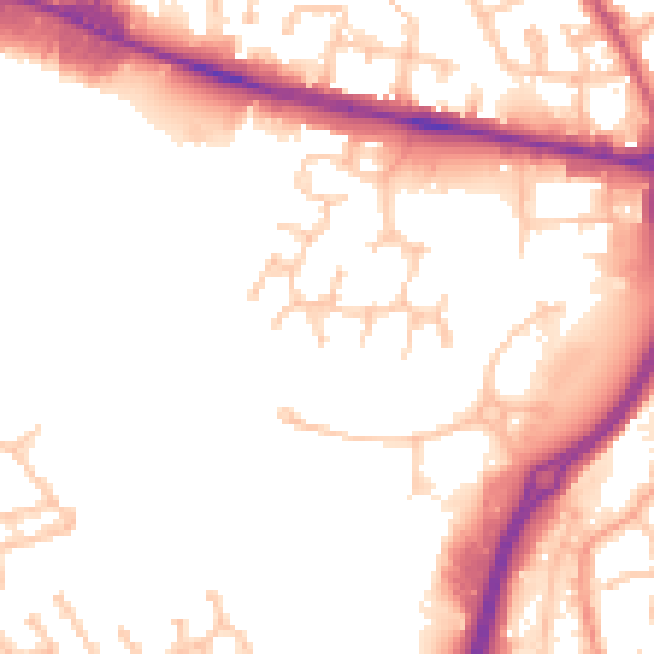 Daytime road noise heatmap for WV14 0UU