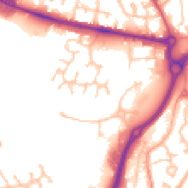 Daytime road noise heatmap for WV14 0UW