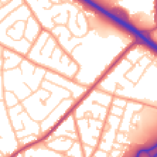 Daytime road noise heatmap for WV14 6JD