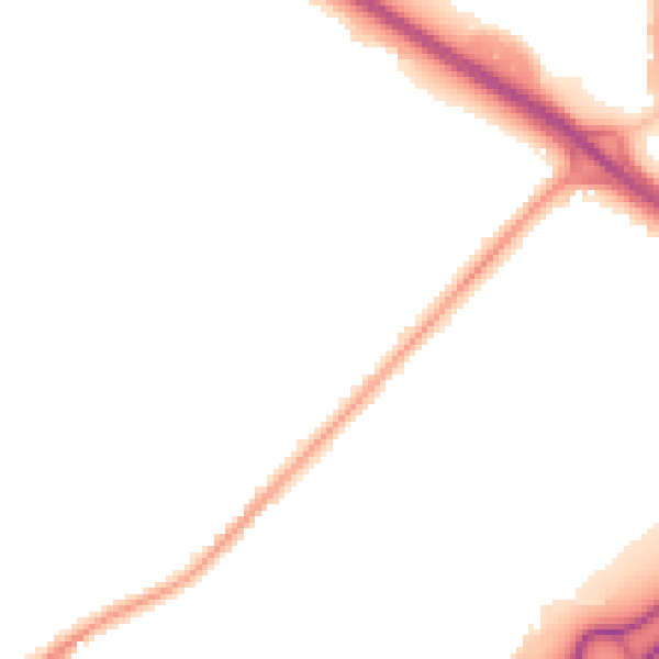 Night-time road noise heatmap for WV14 6JD