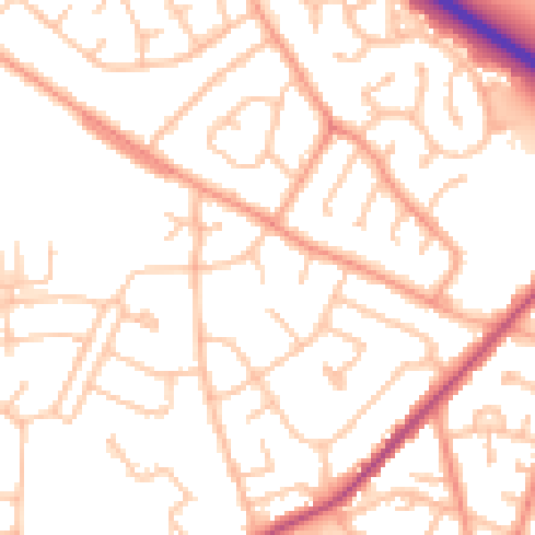 Daytime road noise heatmap for WV14 6LF