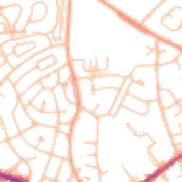 Daytime road noise heatmap for WV14 6LS