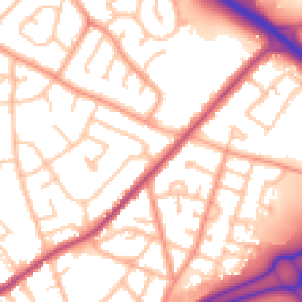 Daytime road noise heatmap for WV14 6NR