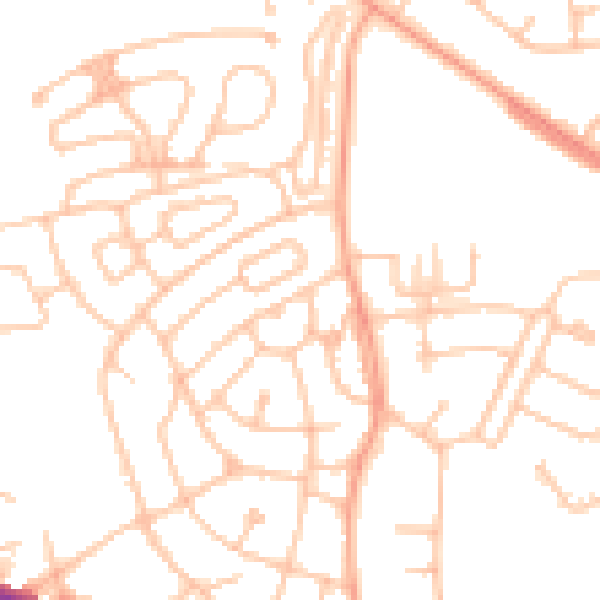 Daytime road noise heatmap for WV14 6QD