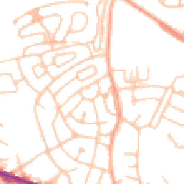 Daytime road noise heatmap for WV14 6QE
