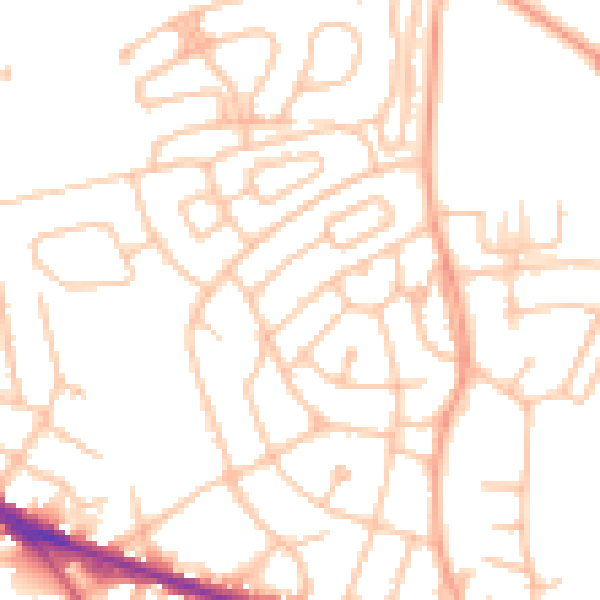 Daytime road noise heatmap for WV14 6QF